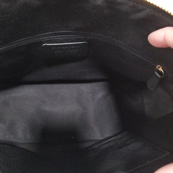 NWT! COACH BROWN/BLACK GALLERY TOTE AND CORNER ZIP WRISTLET WITH RED STRIPE - Picture 8 of 12